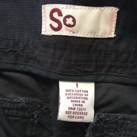 NWT 'So' Black Drawstring Cargo Shorts by Kohl's - Picture 4 of 4